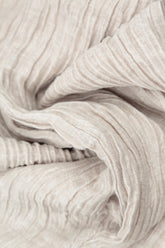 Taper Crinkled Beige Silk Trousers 5