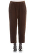 Taper Cropped Aged Copper Silk Velvet Trousers 1