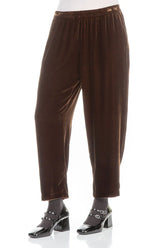 Taper Cropped Aged Copper Silk Velvet Trousers 3
