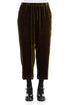 Taper Cropped Forest Mist Silk Velvet Trousers 1