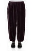 Taper Deep Plum Silk Velvet Trousers 1