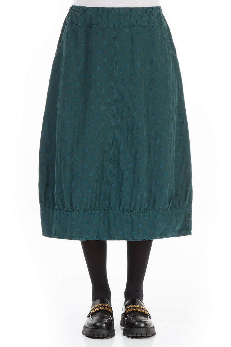 Taper Dotty Emerald Silk Skirt