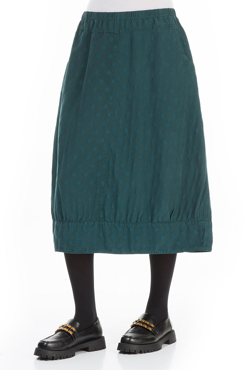 Taper Dotty Emerald Silk Skirt