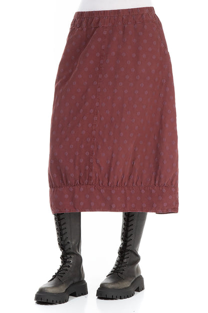 Taper Dotty Merlot Silk Skirt