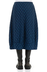 Taper Dotty Royal Blue Silk Skirt 2