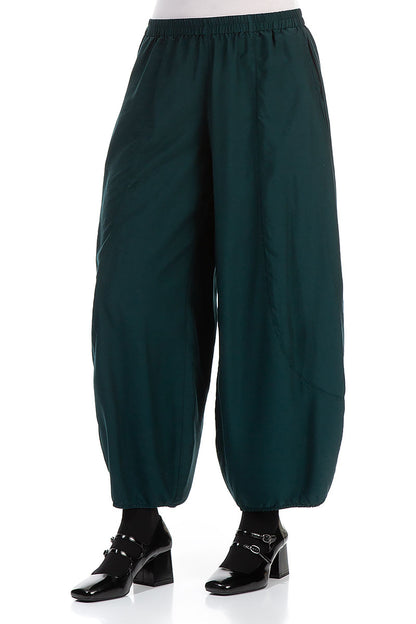 Taper Emerald Silk Bamboo Trousers