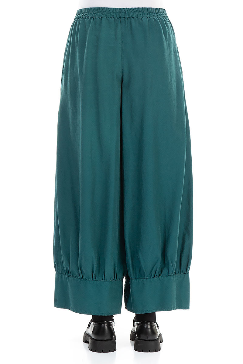 Taper Emerald Silk Cotton Trousers