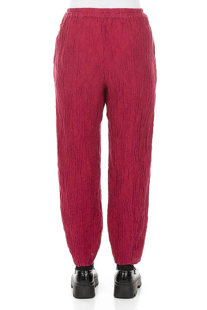 Taper Floral Ruby Silk Trousers 2