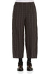 Taper Forest Brown Checkered Linen Cotton Trousers 1