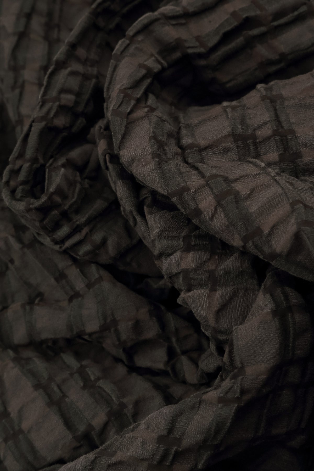 Taper Forest Brown Checkered Linen Cotton Trousers 4