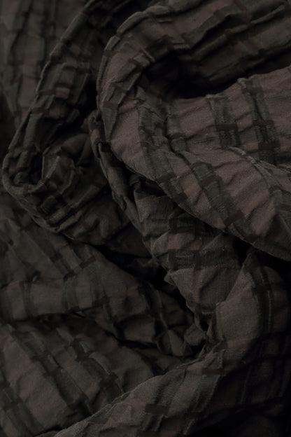 Taper Forest Brown Checkered Linen Cotton Trousers 4