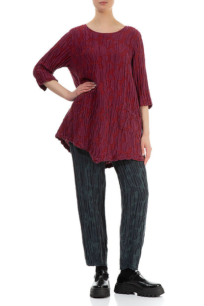 Taper Forest Grey Circle Silk Linen Trousers 4