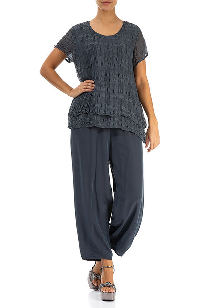 Taper Graphite Silk Bamboo Trousers 4