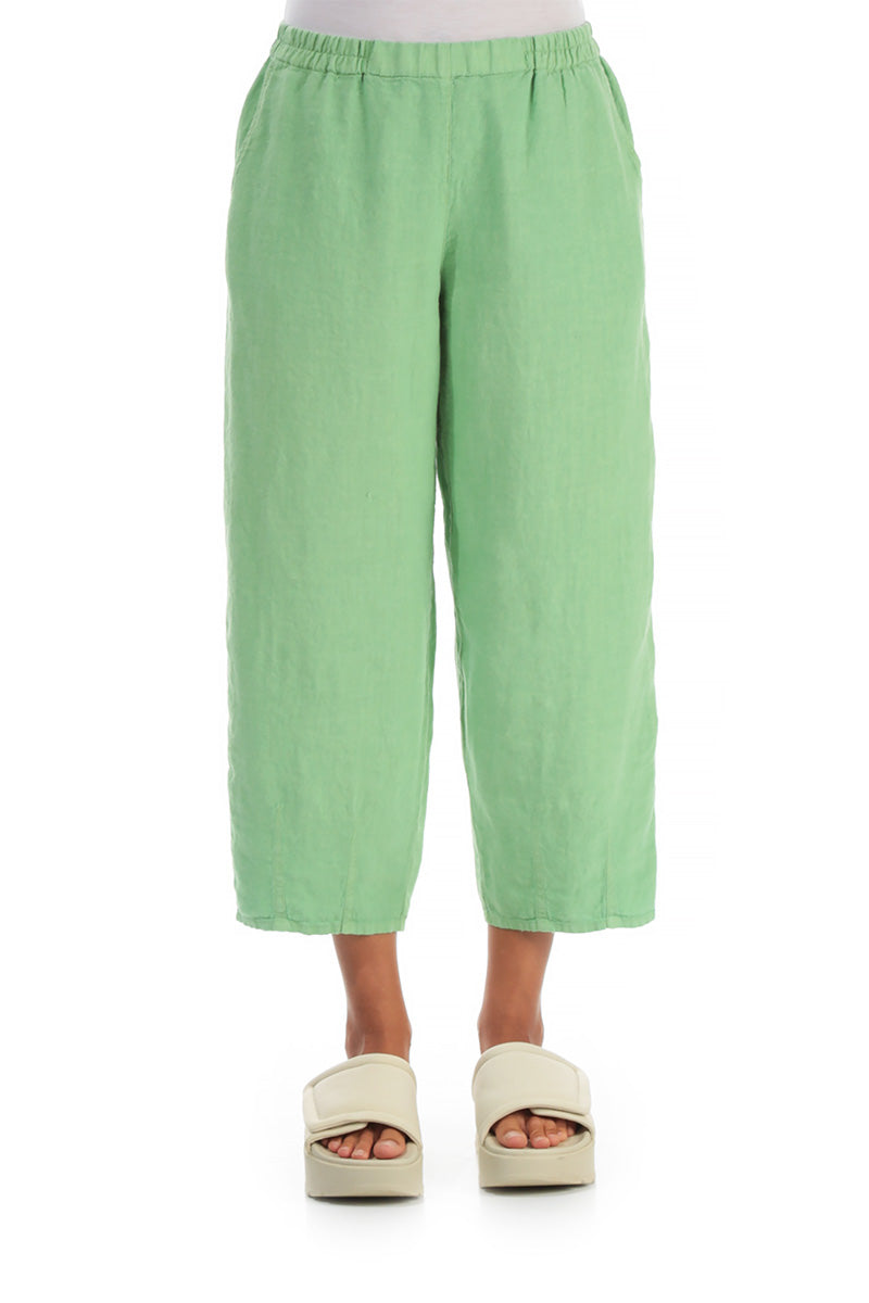 Taper Green Sorbet Linen Trousers