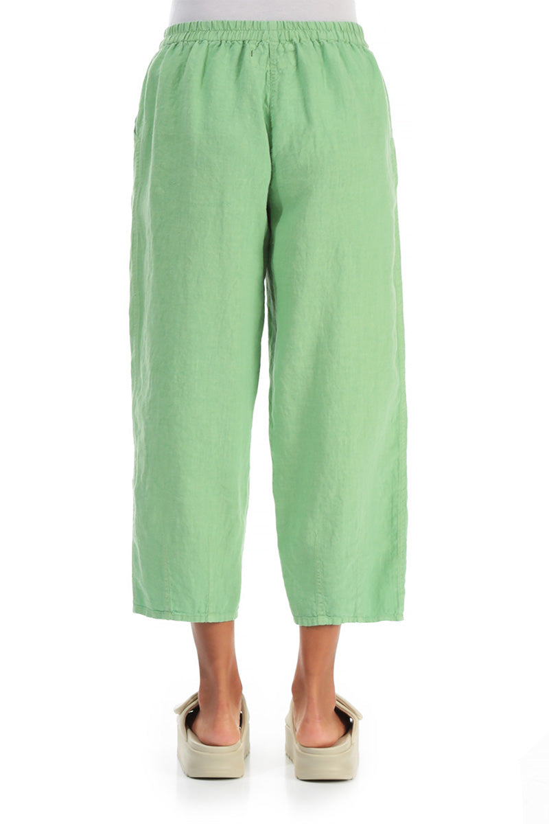 Taper Green Sorbet Linen Trousers