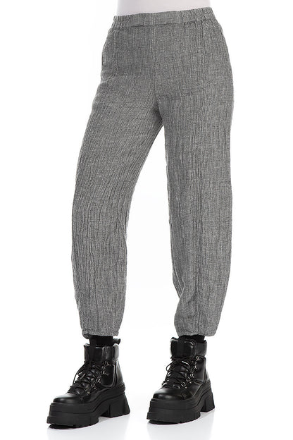 Taper Grey Mélange Linen Trousers