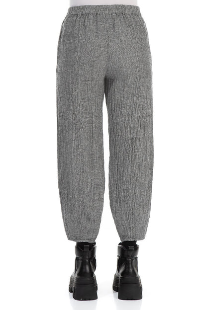 Taper Grey Mélange Linen Trousers