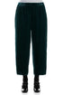 Cropped Taper Peacock Silk Velvet Trousers 1