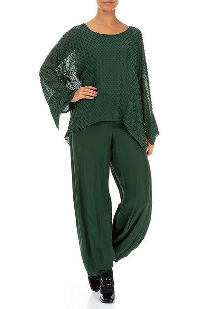 Taper Pine Green Silk Bamboo Trousers