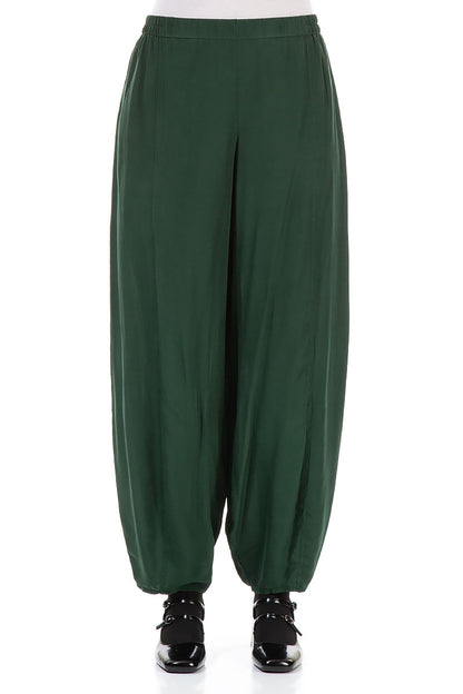 Taper Pine Green Silk Bamboo Trousers