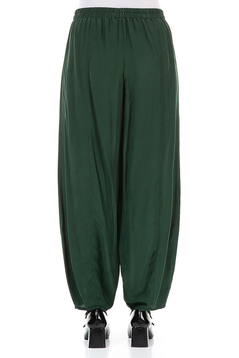 Taper Pine Green Silk Bamboo Trousers