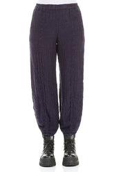 Taper Royal Purple Mélange Linen Trousers 1