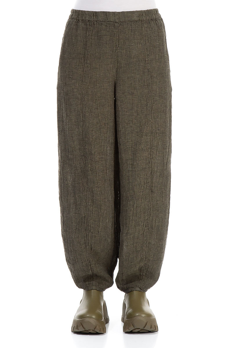 Taper Silver Sage Mélange Linen Trousers