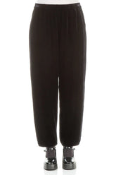 Taper Slate Blue Silk Velvet Trousers 1