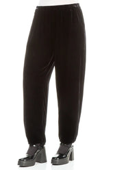 Taper Slate Blue Silk Velvet Trousers 3