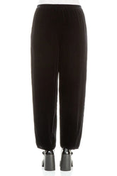 Taper Slate Blue Silk Velvet Trousers 2