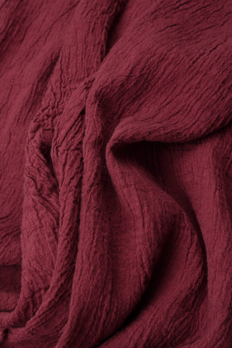 Taper Tie Up Antique Ruby Linen Viscose Trousers 5