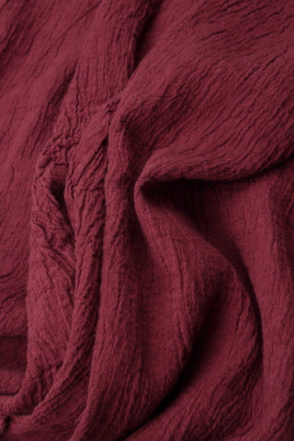 Taper Tie Up Antique Ruby Linen Viscose Trousers 5