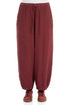 Taper Tie Up Antique Ruby Linen Viscose Trousers 1