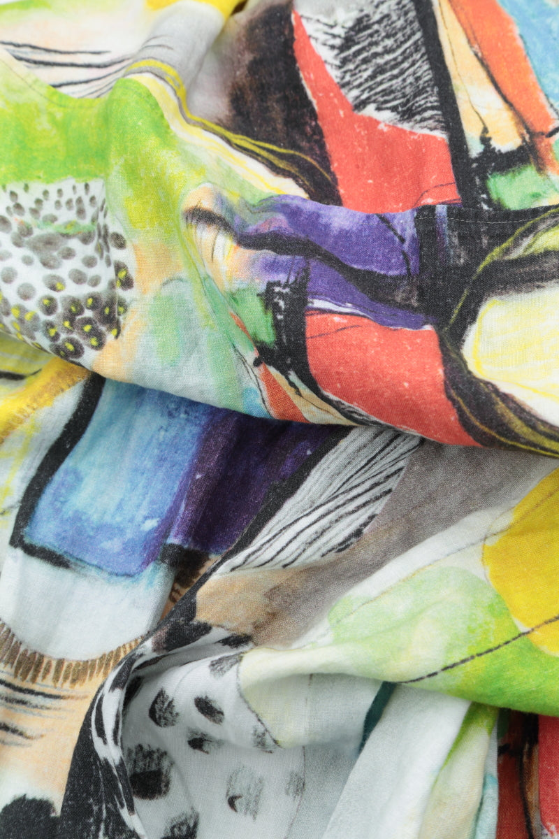 Taper Wide Artmaze Linen Trousers 5