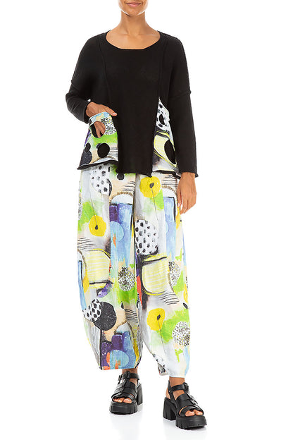 Taper Wide Artmaze Linen Trousers 4