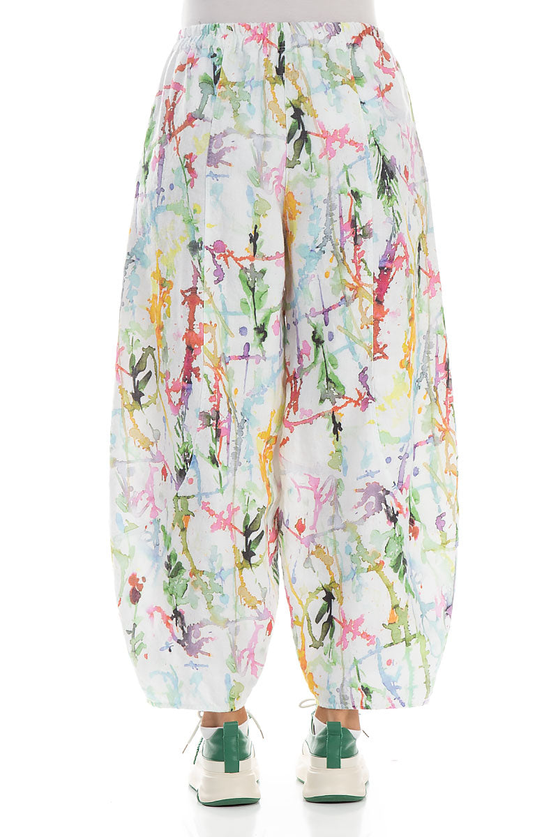 Taper Wide Colour Splash Linen Trousers – grizas.com