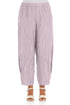 Tapered Barrel Lilac Crinkled Silk Linen Trousers 1