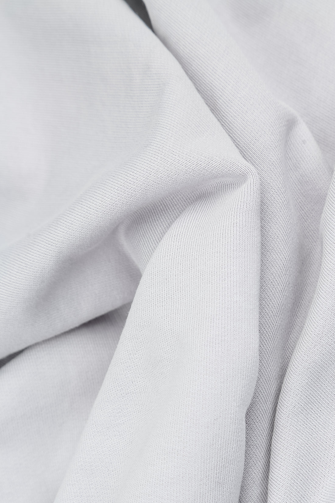 Tapered Pearl Grey French Terry Cotton Trousers 6
