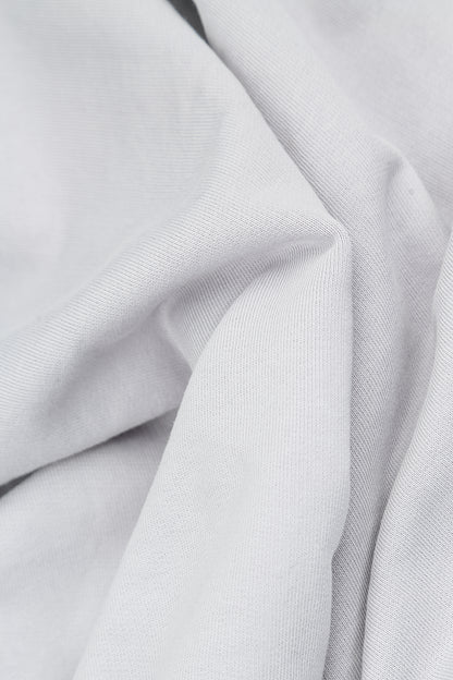 Tapered Pearl Grey French Terry Cotton Trousers