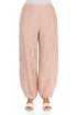Tapered Pastel Pink Crinkled Silk Trousers 1