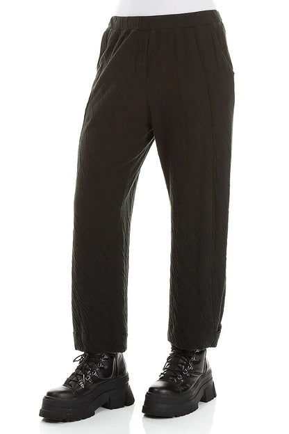 Tapered Shamrock Green Wavy Cotton Trousers