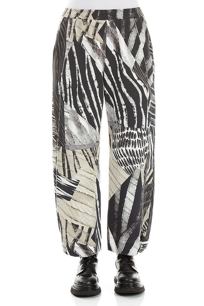 Tapered Wild Ink Cotton Trousers 1