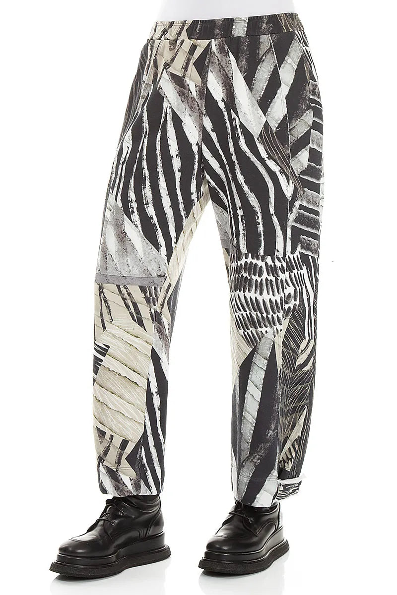 Tapered Wild Ink Cotton Trousers 3