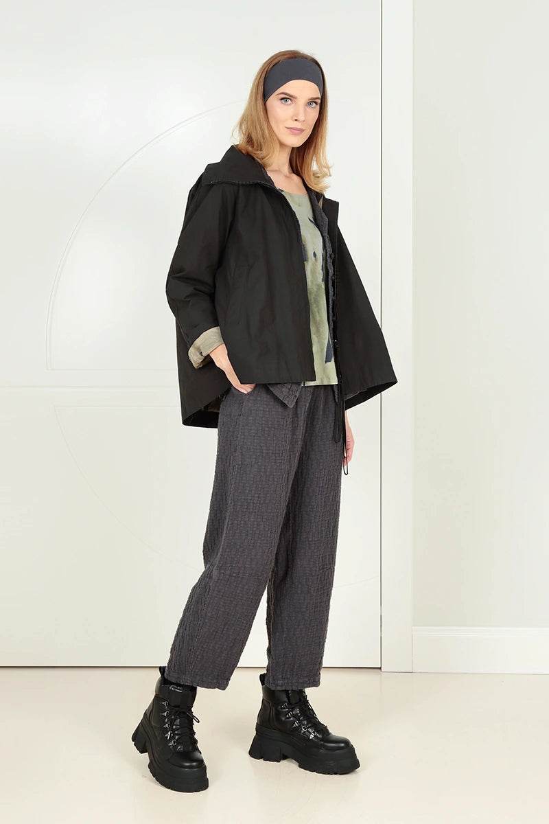 Terra Lined Black Cotton Jacket 6