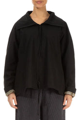 Terra Lined Black Cotton Jacket 1