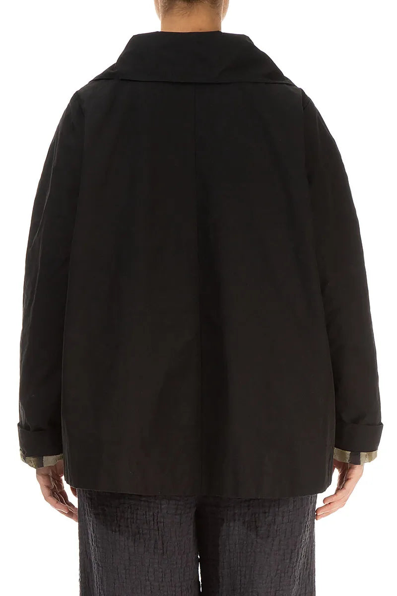Terra Lined Black Cotton Jacket 2