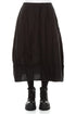 Textured Black Silk Linen Skirt 1