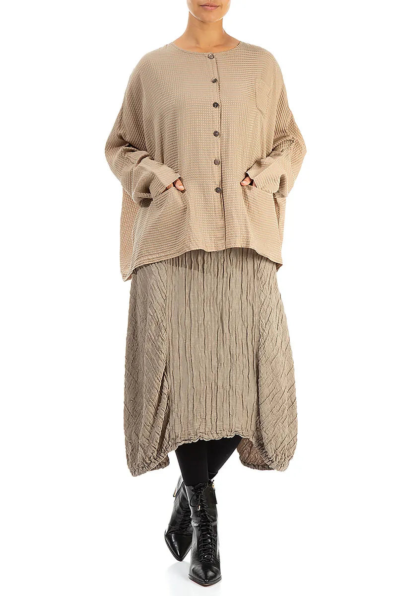 Textured Mocha Silk Cotton Jacket
