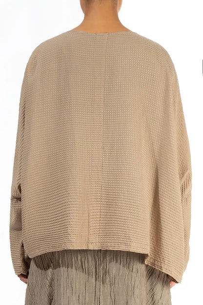 Textured Mocha Silk Cotton Jacket