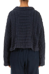 Textured Navy Linen Jacket 2